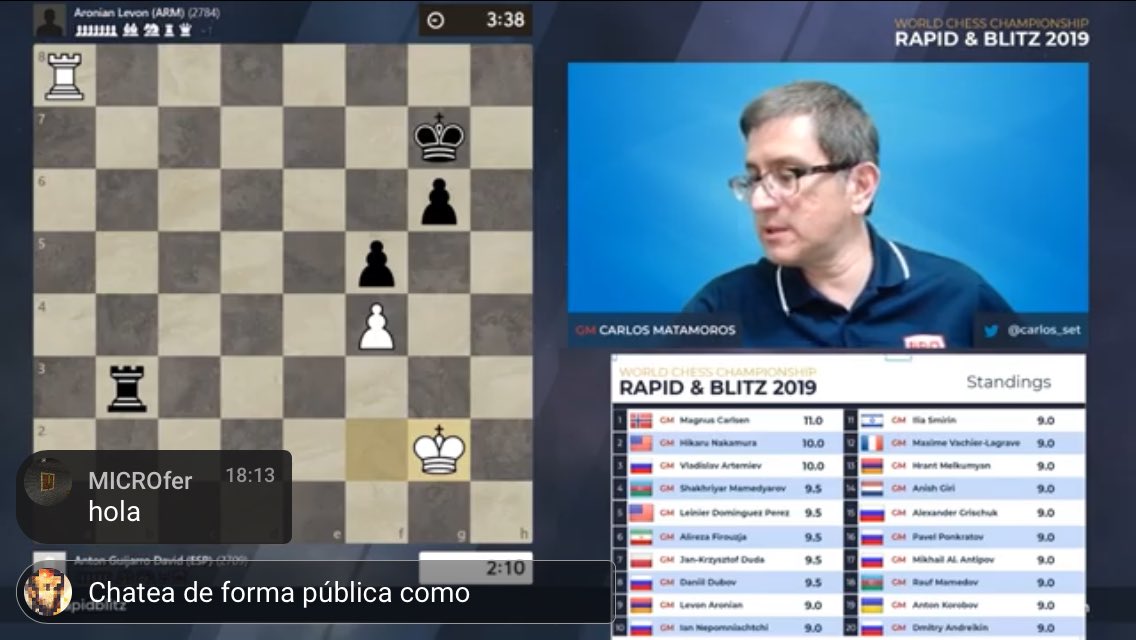 Rondas 11 al 15 | Campeonato del Mundo de Rápidas youtu.be/mBmcp0LfJLA vía <a href="/YouTube/">YouTube</a> #rapidblitz <a href="/carlos_set/">Carlos Matamoros</a>