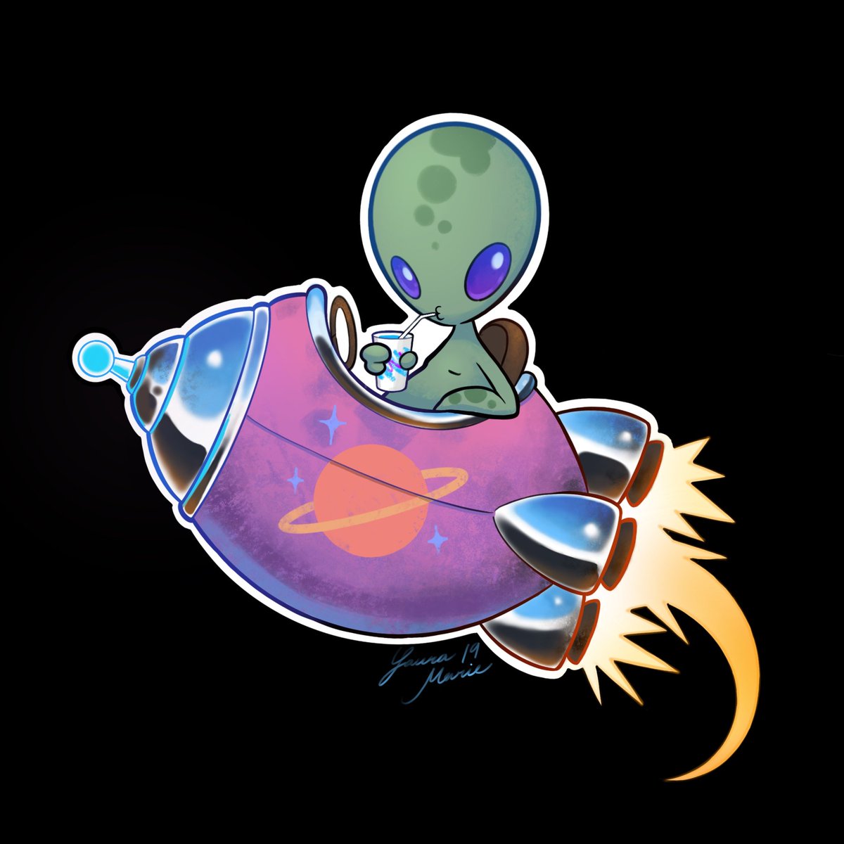 Lil dude flying high with his 90s soda cup