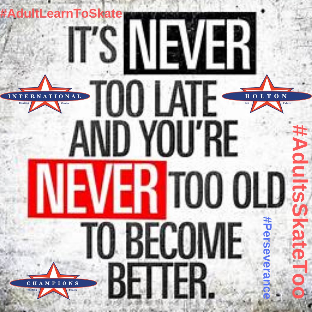 To register for adult classes please visit ChampionsIceManagement.com.  For rink information and facility schedule please visit ISCCskate.com #adultsskatetoo #adultlearntoskate
