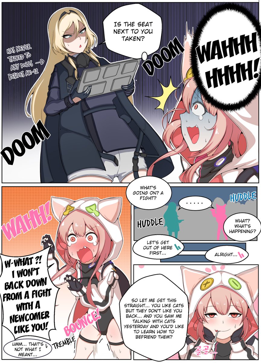 AN-94 wants to get acquainted with cats #GirlsFrontline #소녀전선 #少女前线 #少女前線 #ドールズフロントライン #ドルフロ

Art by @skanehfdl33
 Translation by Corsage
Typesetting by myself 