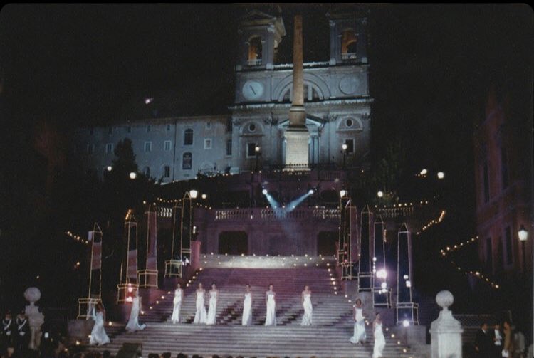 This is a real #FlashbackFriday #ThrowbackThursday yes I know I’m posting it on Saturday but I just got these pics. This was for Genny clothing at the #SpanishStepsItaly nothing like walking those uneven stairs! This was an amazing #nightunderthestars June 1996 @TOPTRENDITALY