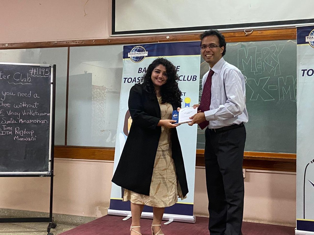 PrWing's tweet photo. All good things come to an end! Meeting No 1195 marked a spectacular finish to what has been a stellar term! This surely was a meeting to remember! #bangaloretoastmasters
#bangaloretoastmastersclub #toastmasters #toastmastersinternational #Fridayevening #Friday #Publicspeaking https://t.co/5Vx34R1VSl