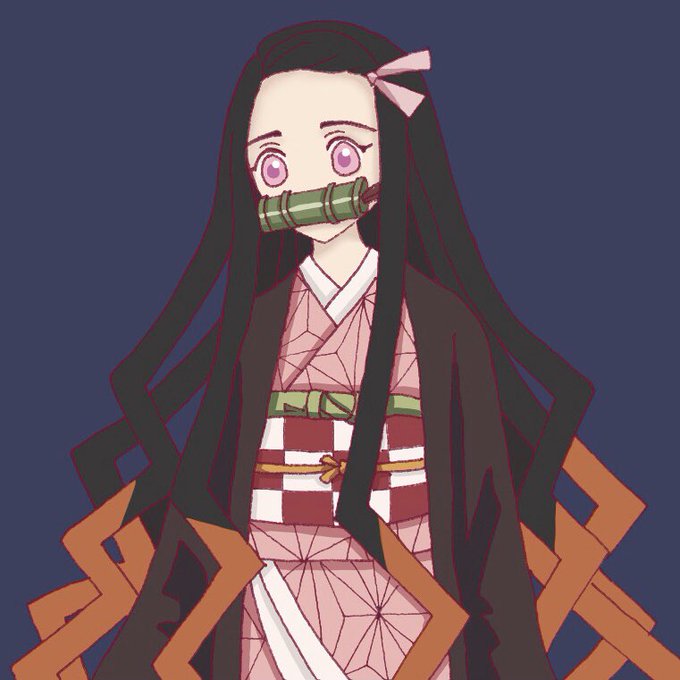 水花さんがTwitterに投稿した竈門禰豆子(鬼滅の刃)のイラスト。