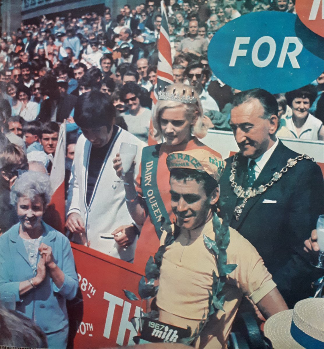 Les West pictured in Blackpool after his victory at the 1967 Milk Race.