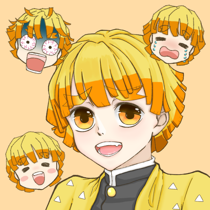 ゆうの みひりゅう@お絵描きさんがTwitterに投稿した我妻善逸(鬼滅の刃)のイラスト。