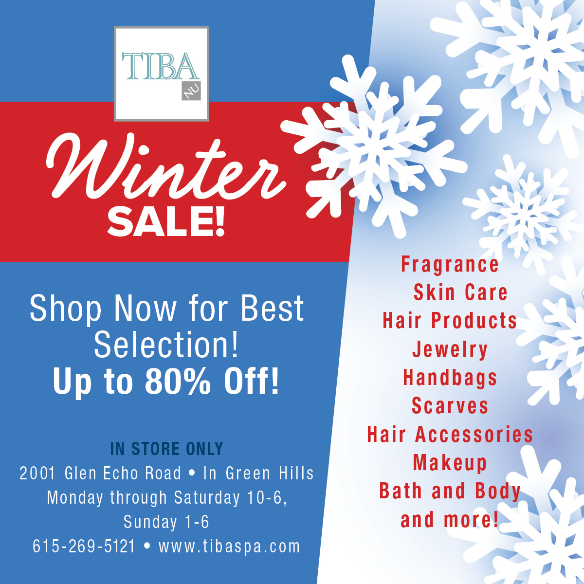 TIBANuSpa's tweet photo. Stop by this weekend for some great buys in all departments! https://t.co/X9mvKMGXkX