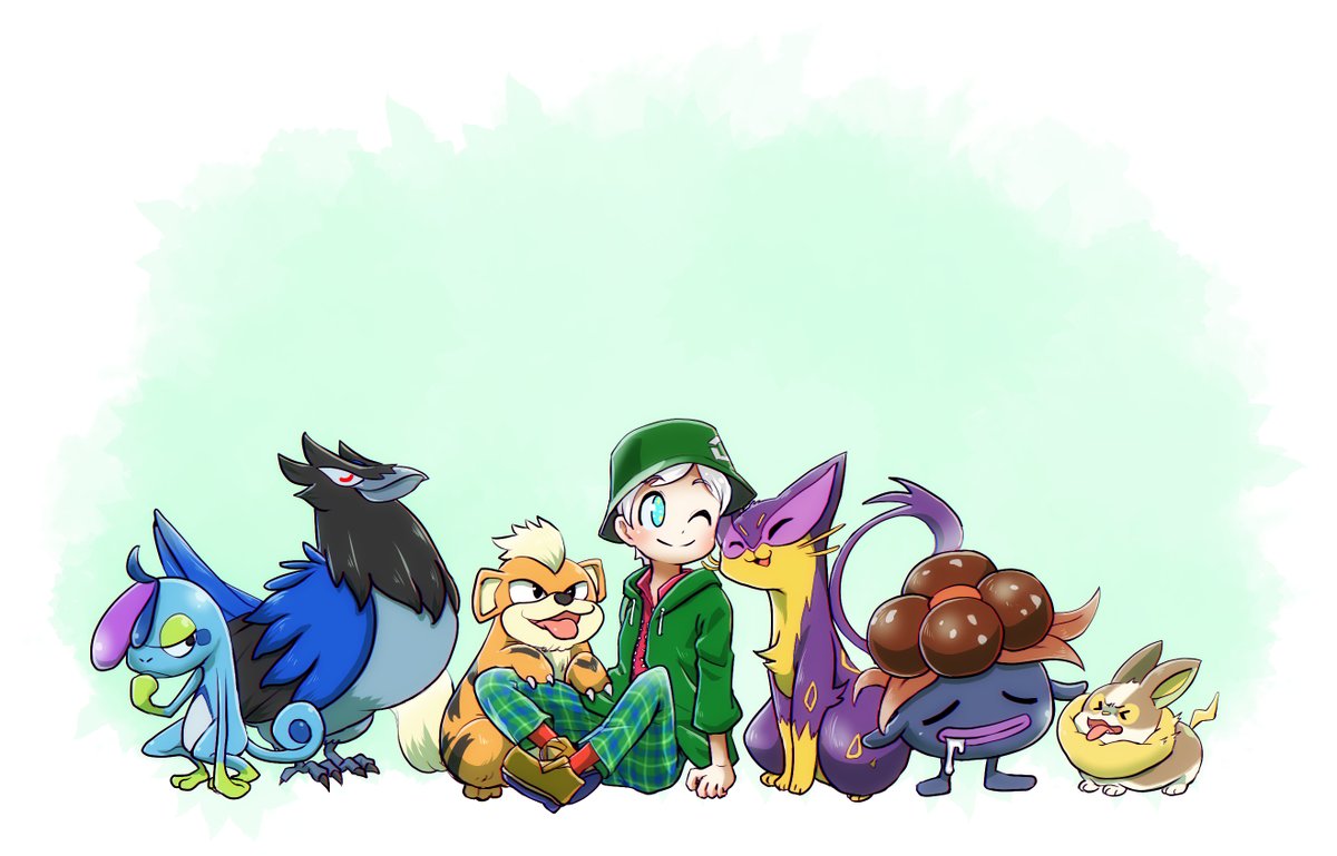 ちゃまじ ｲﾗｽﾄﾚｰﾀｰ ポケモン剣盾のストーリーをクリアした記念イラストです 最初から最後までこのメンバーで走り切ったのでホント思い入れがあるコたちになりました