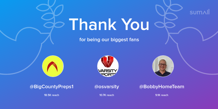 TcbInvitational's tweet photo. Our biggest fans this week: BigCountyPreps1, osvarsity, BobbyHomeTeam. Thank you! via https://t.co/iwfD8z2BRc https://t.co/dNxGqAtMXF
