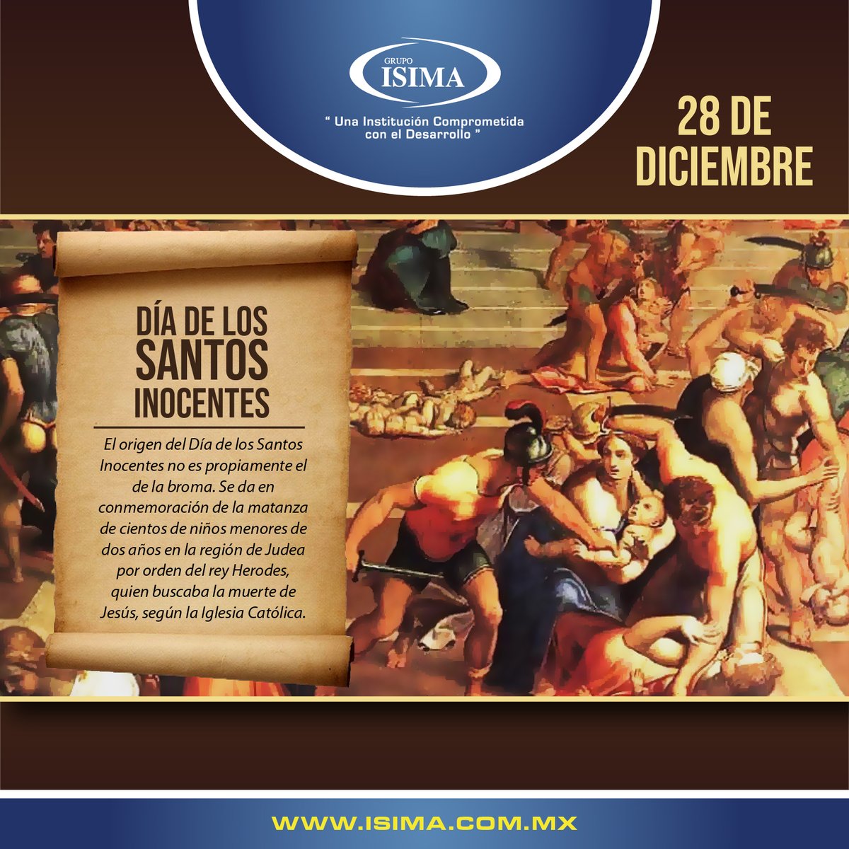 Grupo ISIMA les desea un Feliz día de los Santos Inocentes.
#ISIMAUniversidad #SantosInocentes
isima.com.mx