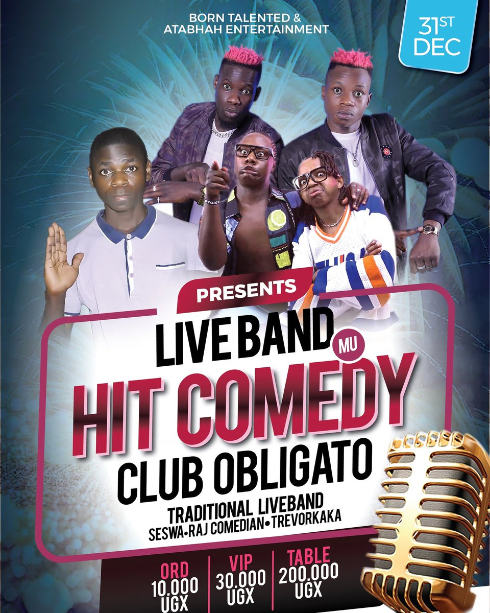 aybrahmusic's tweet photo. This week on the #HitComedy don't miss fireworks, traditional live band and many comedians 
For reservations contact +256706166583 https://t.co/cK9PRvpEOa
