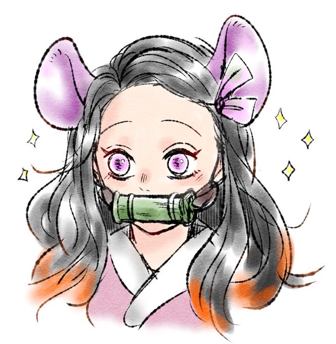 ノライヌさんがTwitterに投稿した竈門禰豆子(鬼滅の刃)のイラスト。