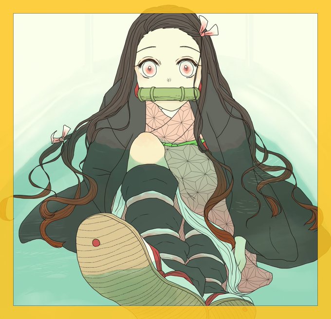 枝豆さんがTwitterに投稿した竈門禰豆子(鬼滅の刃)のイラスト。