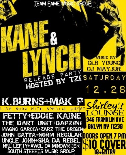 OGUncleBurnie's tweet photo. WORLD PREMIERE
K.Burns x Mak P-Kane & Lynch LP OUT NOW
ALBUM RELEASE PARTY TONIGHT 7PM $10 COVER
Come Rokk wit #TheGVNG #KaneLynchLP
-OGB
https://t.co/5aBYS30uXj https://t.co/ZBTpZttcE2