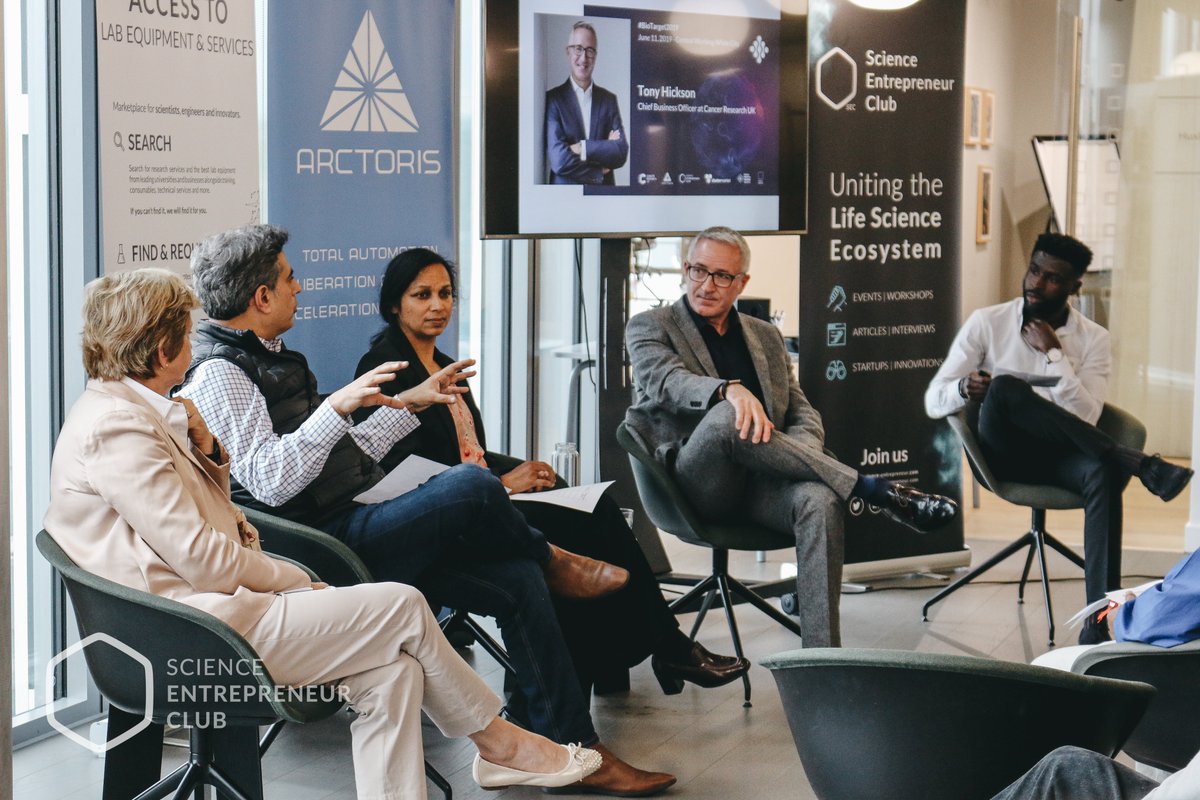 science_eclub's tweet photo. SEC 2019 recap no. 3 👏! In collab with @clustermarket, @arctoris, @InSilicoMeds &amp; @CR_UK, we hosted the first #Biotarget🎯competition to boost early-stage #startups developing new strategies in the fight against #cancer 🚀💊💉🔬.

Read the press release: https://t.co/9dxBbLMQJr https://t.co/5ziJNOv8pZ