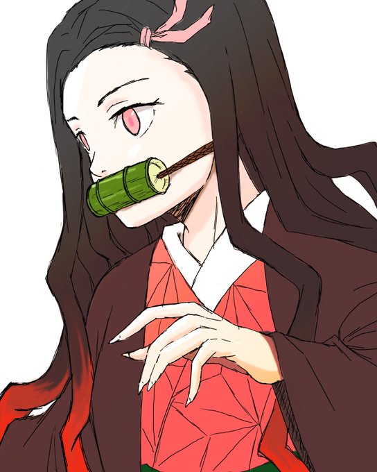 はこねこ/コン30さんがTwitterに投稿した竈門禰豆子(鬼滅の刃)のイラスト。