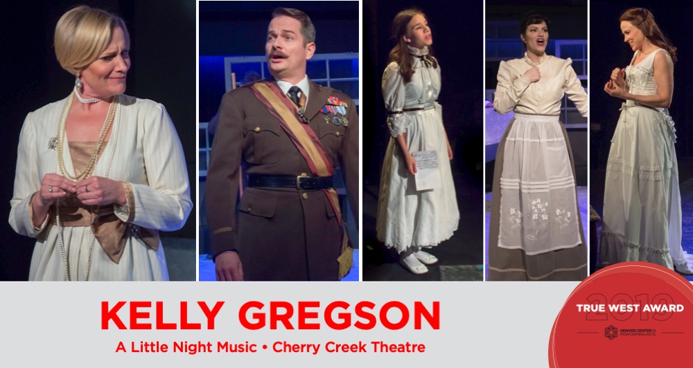 DenverCenter's tweet photo. #TrueWestAward: Costume Designer Kelly Gregson's handmade work in Cherry Creek Theatre's "A Little Night Music" (with a $500 budget) announced the arrival of a major talent to Denver. --> https://t.co/uhU7gvvFmK

#DCPAToday @BETCTheatre @OperaColorado @UofDenver @wonderbound_ https://t.co/FS6dO2GmTf