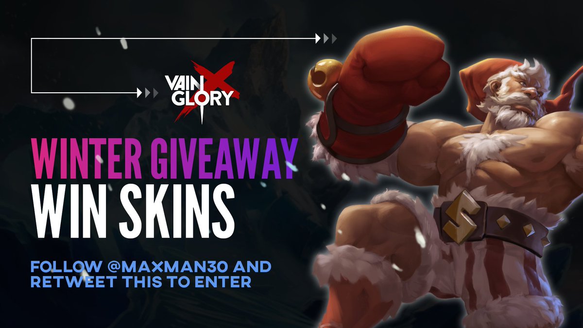 How about a little <a href="/vainglory/">Vainglory</a> giveaway before the end of the year? 😎

3 winners will be picked on the 31st!! (check prizes in thread below)

Follow <a href="/maxman30/">Maxman30</a> and Retweet this tweet to enter! 🎉✨