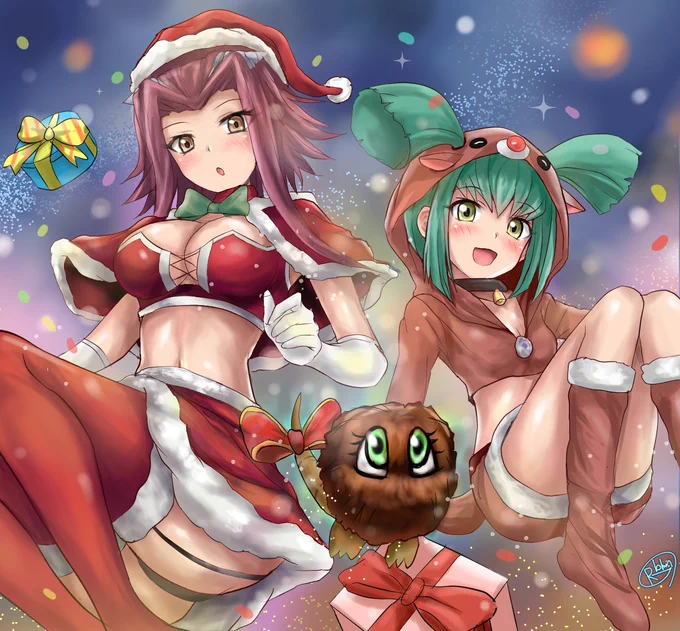 遊戯王5D`s十六夜アキ&龍可
🎄クリスマス衣装🎄 