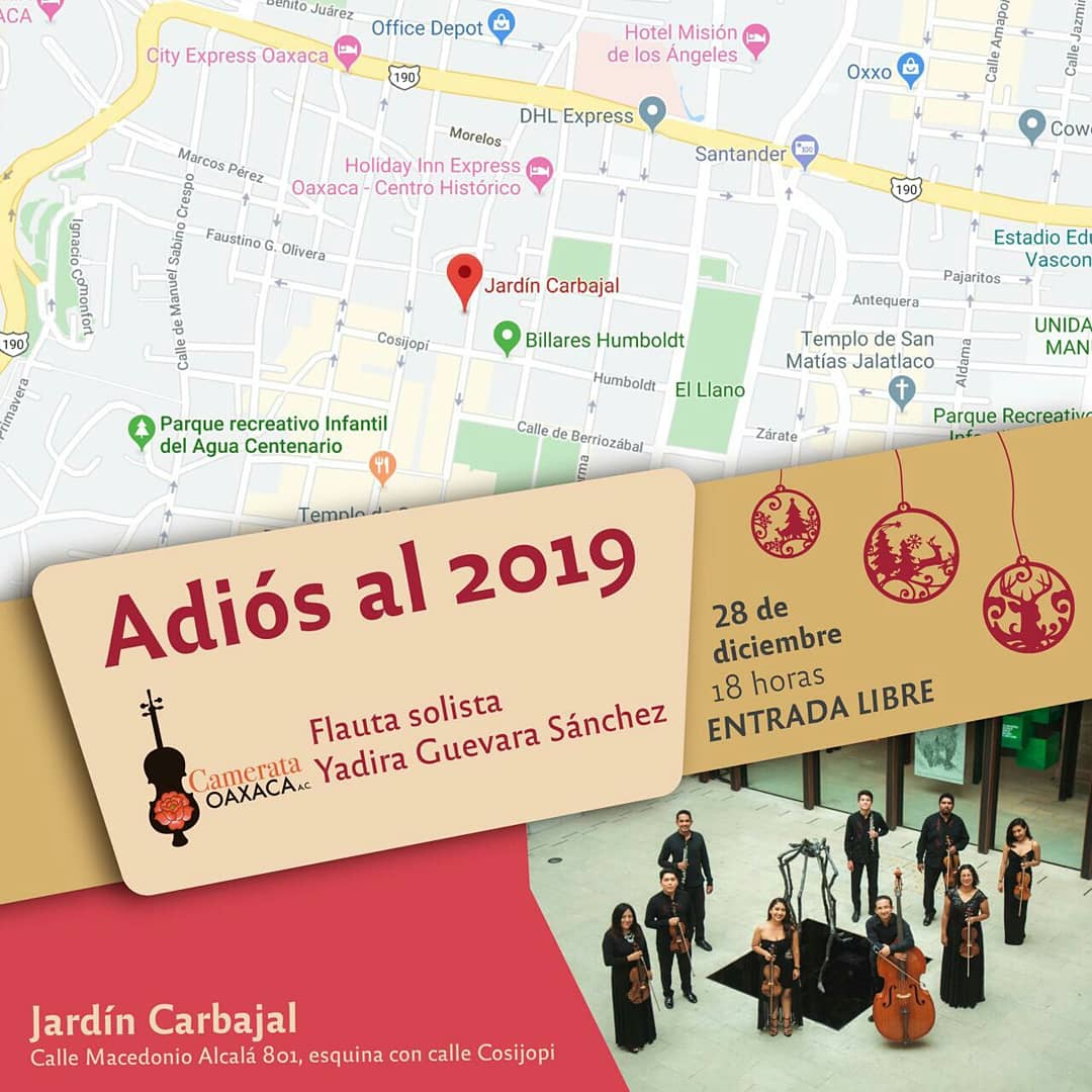 FIFyPO_OAX's tweet photo. El día de hoy cerramos el año con un gran concierto🎼🎶😊👏 en compañía de la @camerataoaxacaa.c y nuestra directora @yadiraguevarasanchez 
Los esperamos a las 18:00hrs🙌🎊🎶🎼
#flauta
#conciertonavideño 
#oaxaca
#FelizViernesATodos https://t.co/LKYfd5LM8a