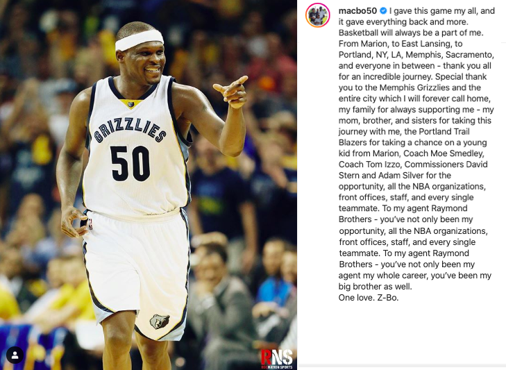 BleacherReport's tweet image. Z-Bo officially says goodbye