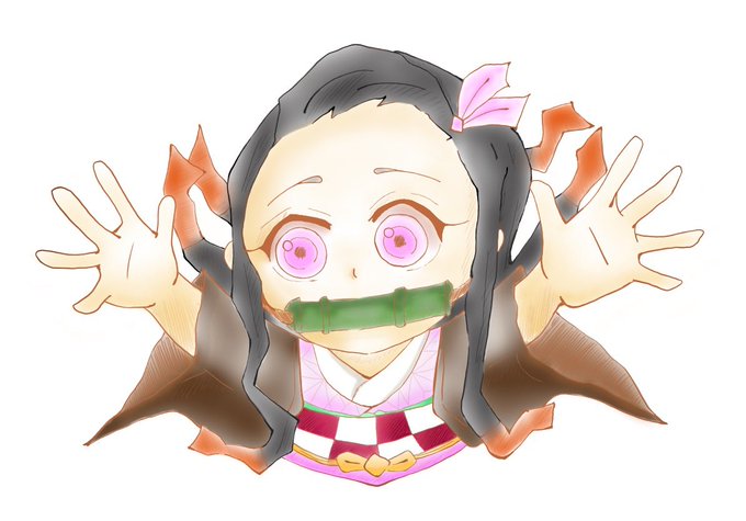 もろ。さんがTwitterに投稿した竈門禰豆子(鬼滅の刃)のイラスト。