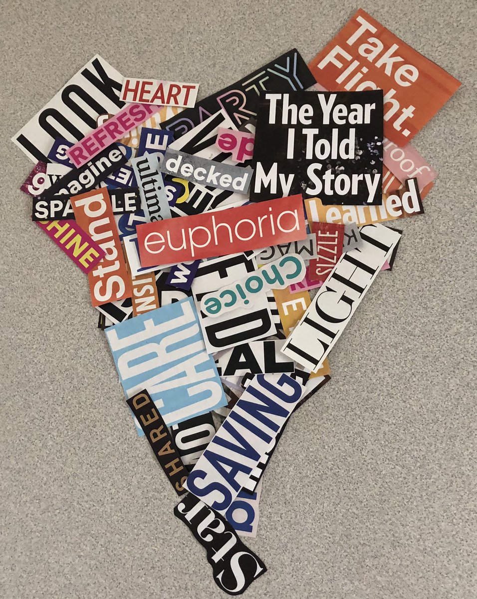 PaulWHankins's tweet photo. I Found Some Words (and fell in love with them). This is one hour of culling, cutting, and curating words and phrases from mailers and periodicals. Now, we’ll get them on blocks. #Room407 #THIS407 #BlockheadPoet #BlockheadPoetry https://t.co/B0OkMyUyNc