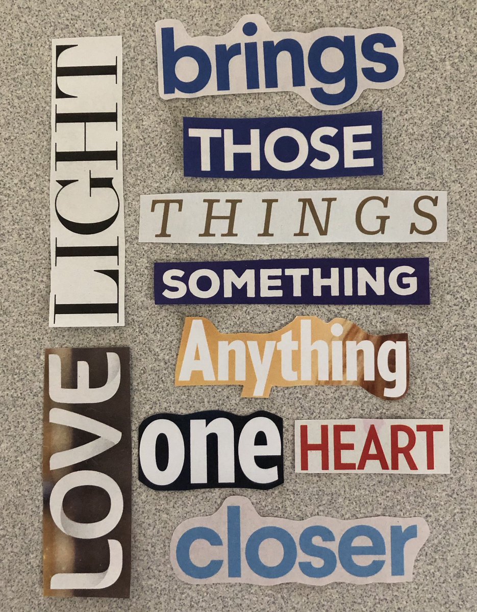 PaulWHankins's tweet photo. I Found Some Words (and fell in love with them). This is one hour of culling, cutting, and curating words and phrases from mailers and periodicals. Now, we’ll get them on blocks. #Room407 #THIS407 #BlockheadPoet #BlockheadPoetry https://t.co/B0OkMyUyNc
