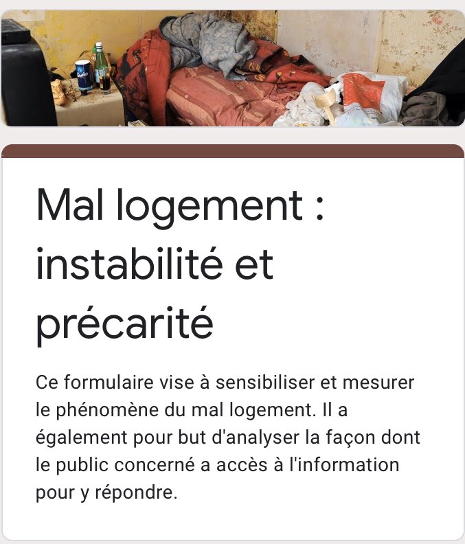 MyTiVimmo's tweet photo. Message à nos Followers!  👨🏻‍💻👩🏼‍💻
👉🏼 projet digital contre le #MalLogement , besoin de réponses à ce questionnaire (Complètement anonyme et pas de récupération de datas) , ça prend moins de 3 minutes.
Merci pour le coup de main !😉

👉🏼 https://t.co/qCeJ8fb3Gc

#immobilier #logement https://t.co/GXhE7fTXul