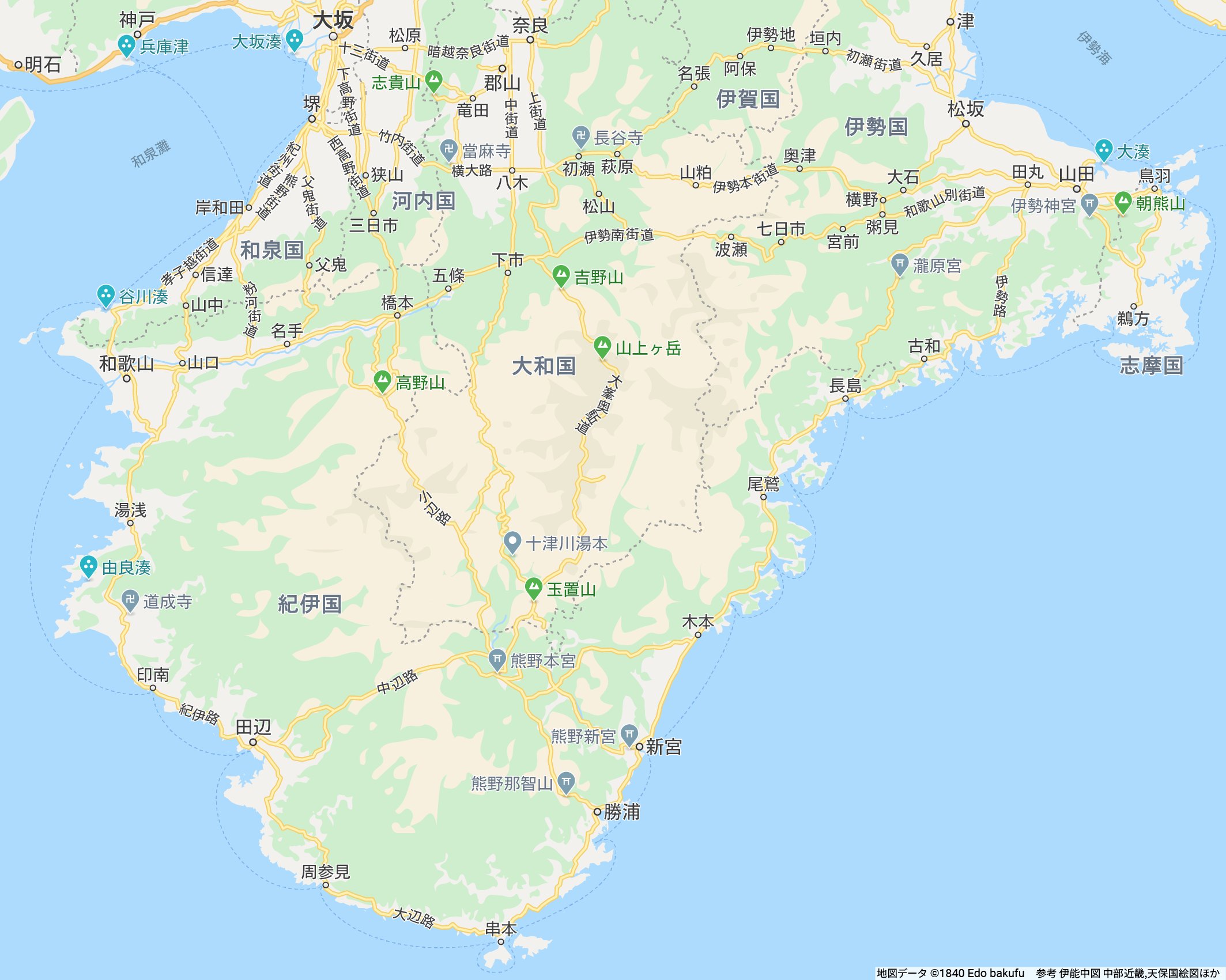 地図とかデザインとか そして 年末年始のこの時期 江戸時代の多くの人々が街道を通って向かったのはお伊勢参りと熊野詣 ということで紀伊半島南部のgoogleマップ風地図もどうぞ T Co 1dz3ouny8o Twitter