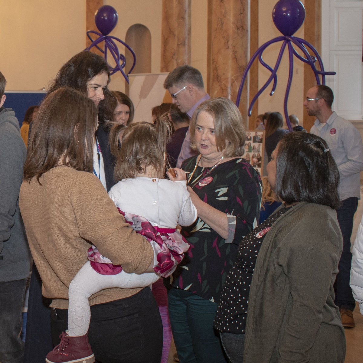 RotundaHospital's tweet photo. We held our annual #WorldPrematurityDay party in November. Always a raucous occasion where our staff get to meet the now thriving two-year-olds that they cared for in the NICU. It's one of the most fun (and loud) days of the year! #Rotunda2019 https://t.co/rUJjDztXtr