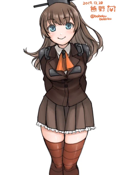 熊野です～
熊なのにクマ感はでてない。
軽巡に別のクマが居てクマかぶりしてしまうからだろうか?
???「同じクマ同士でよろしくだクマー」
#艦これ版深夜の真剣お絵描き60分一本勝負
#艦これ版真剣お絵描き60分一本勝負_20191228 