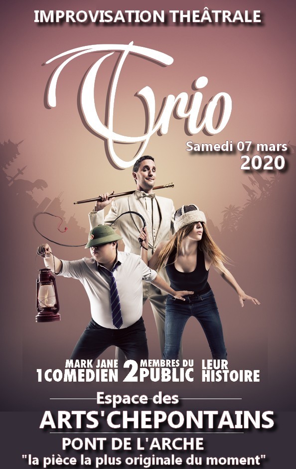 Le samedi 7 mars 2020, nous recevons M. Mark JANE et son spectacle Trio à <a href="/pda_info/">Pont-de-l'Arche</a> en partenariat avec la ville. #improv #improvisation