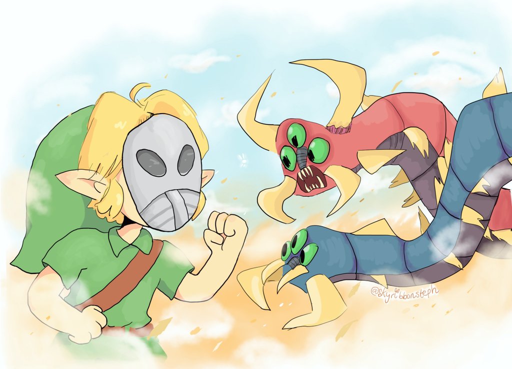skyribbon_art's tweet photo. Twinmold Battle 
#majorasmask #zelda #legendofzelda #loz #lozmm #younglink #giantsmask https://t.co/72z1dRnsJE