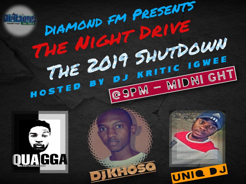 DiamondFMZim's tweet photo. It's on tonight as @kritic_igwee comes through with the last #NightDrive of the Year. 

Don't miss it! https://t.co/Ul0iWwlPs9