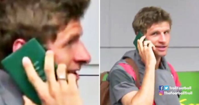 maxtvgh's tweet photo. Throwback to when Thomas Müller used his passport as his mobile.
#maxpl #maxweekendsports #neweva https://t.co/fJYxAq0286