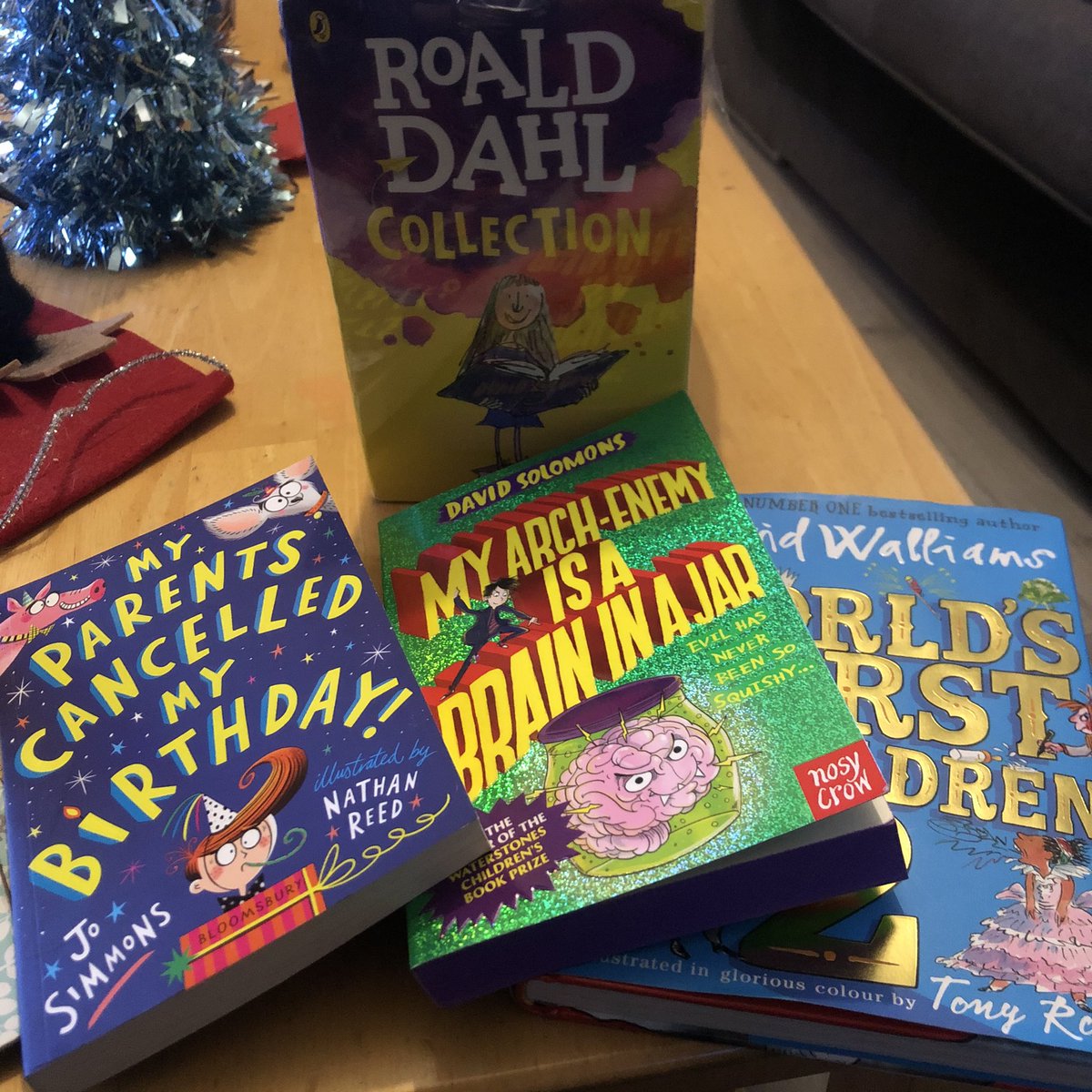 Book vouchers spent @Waterstones today. This little person has such a great love for reading and lots of great authors to get stuck into @joanna_simmons @davidwalliams @DavidSolomons2 to go with his Roald Dahl books he already received for Christmas. #bookworm