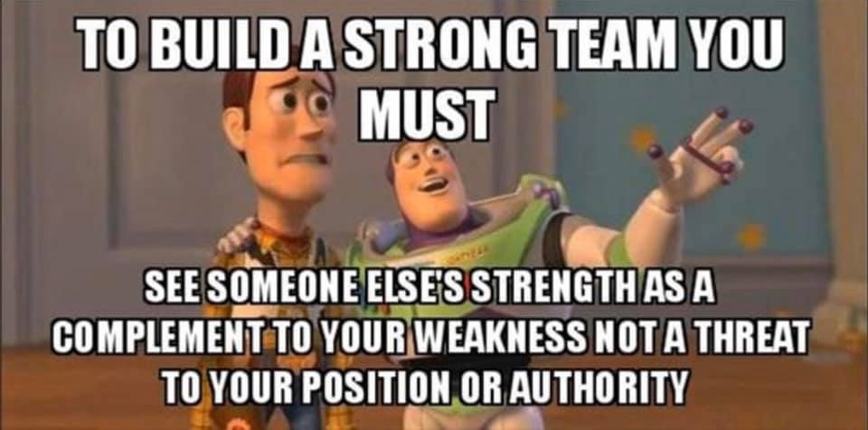 sciencejenny's tweet photo. Love this! Successful leaders build their team based on diversity in strengths! 🙌 https://t.co/gAnIwRv0nH