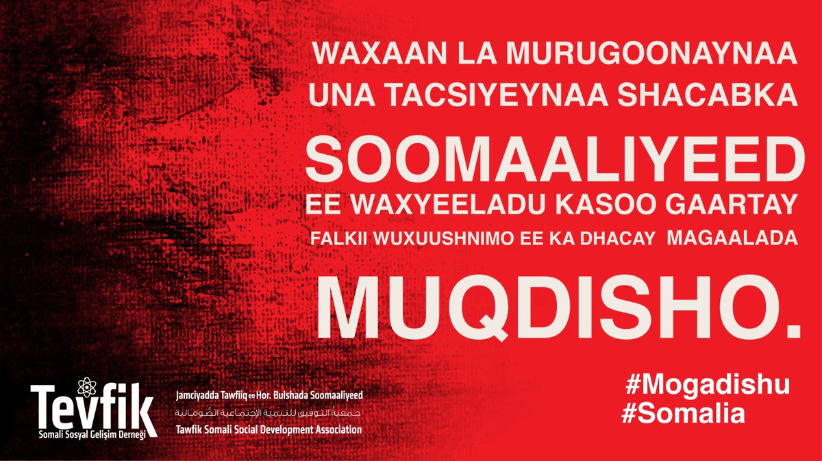 TawfiqOrg's tweet photo. إنا لله وإنا إليه راجعون Waxaan tacsi tiiraanyo leh u diraynaa bulshada soomaaliyeed falkii wuxuushnimo ee ay ku naf waayeen bulshadii iyo ardeydii ku sugnayd Ex Control Afgooye. Waxaan Alle uga baryeynaa janno firdowso inuu ka waraabsho, intii dhaawacanteyna caafimaad degdeg ah. https://t.co/DiuQKWnn6k