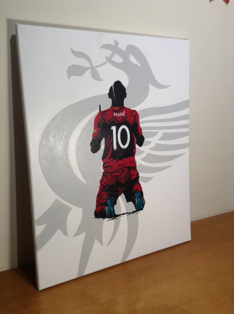 Sadio Mane - LFC. Acrylic on canvas painting. Your team in your barbershop. #barber #barbershop #barberlife #barbers