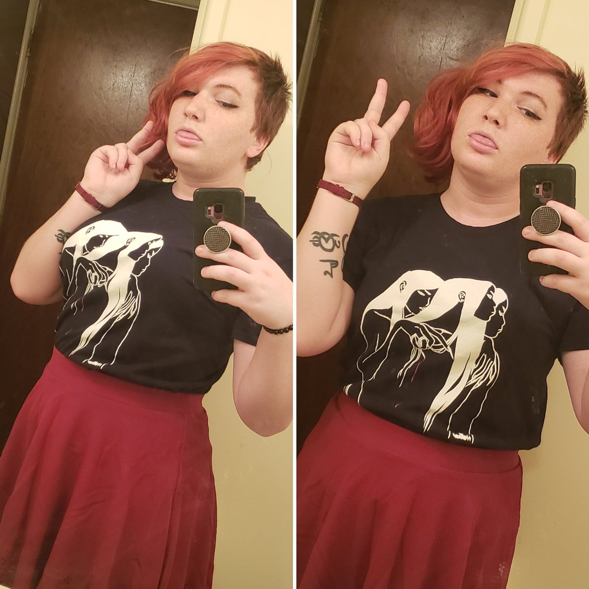 floatyfriend's tweet photo. My #ootd feat. the Gamer Color Scheme™️

Got this skirt for #xmas and now I have something with which I can wear this kick-ass shirt I got at #cxc2019 !! 

#trans #transgender #transwoman #transisbeautiful #transrightsarehumanrights #transpride #mtf #transgenderpride https://t.co/bpmSFja73n