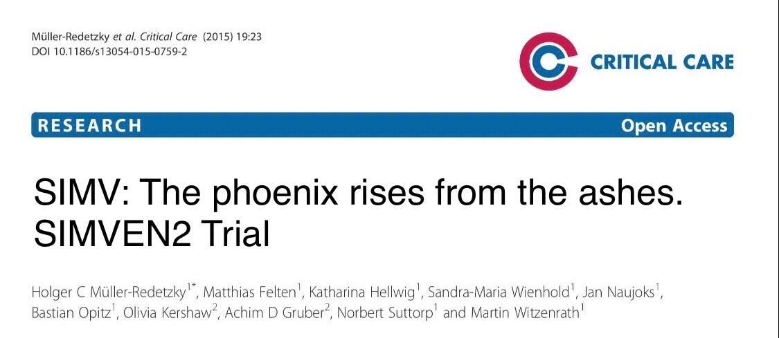 SIMV es el Mejor Modo ventilatorio! Se asocia a un 0.01% de Mortalidad en ARDS y 0.003% de Índice de Asincronías comparado con ACV y APRV.
