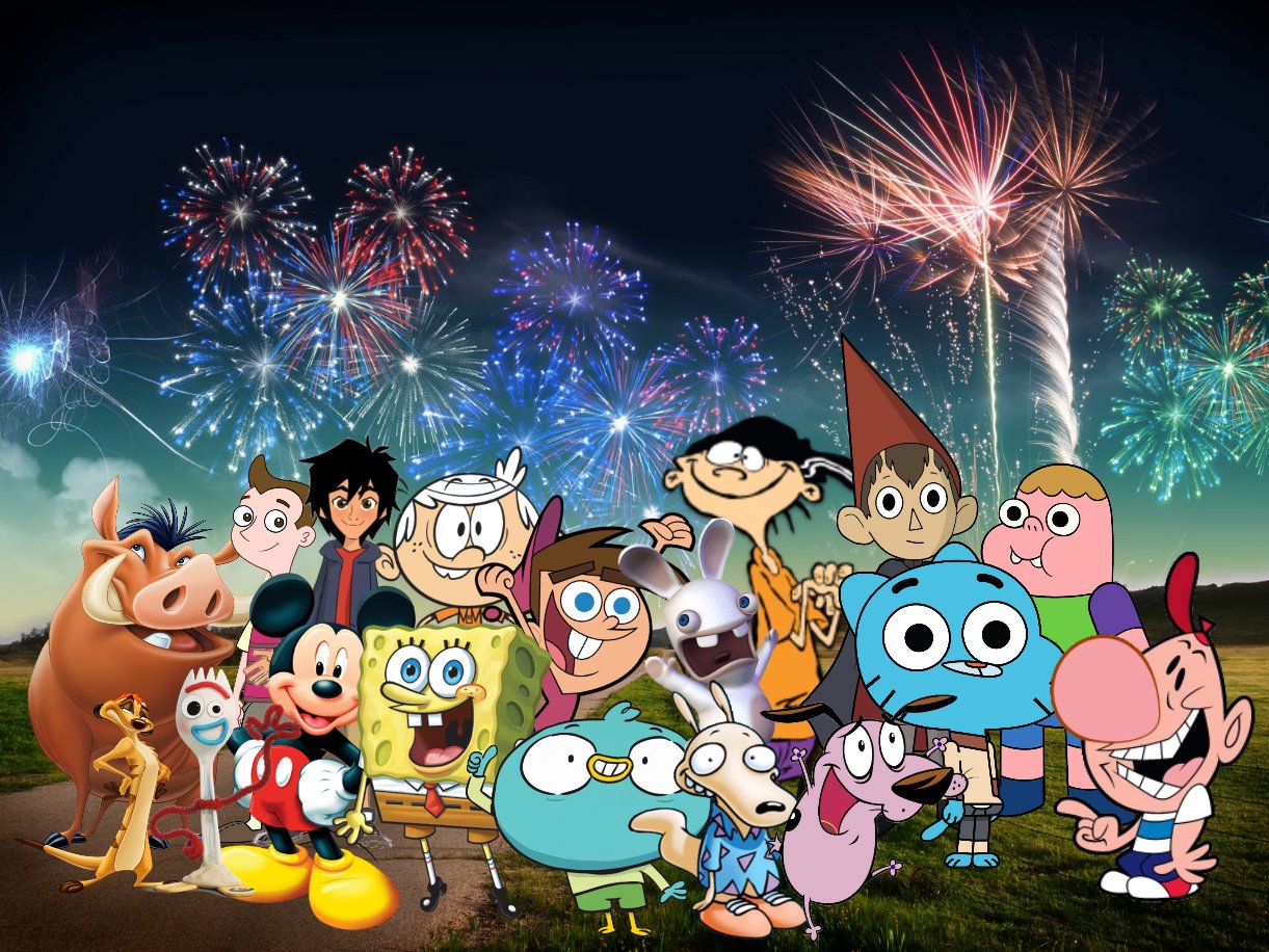 “Año nuevo con nickelodeon,disney y cartoon network
