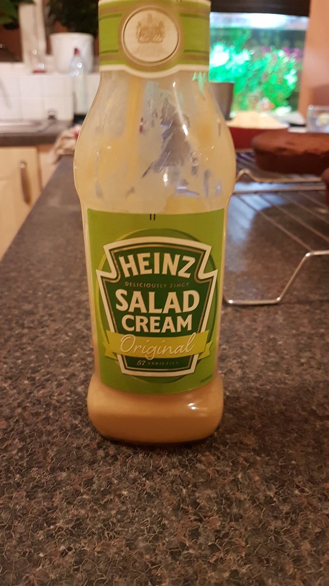 24hourbob's tweet photo. If you were wondering,  this is what salad cream looks like after 5 years in the back of a cupboard. #clearout https://t.co/T0rgpS2FEC