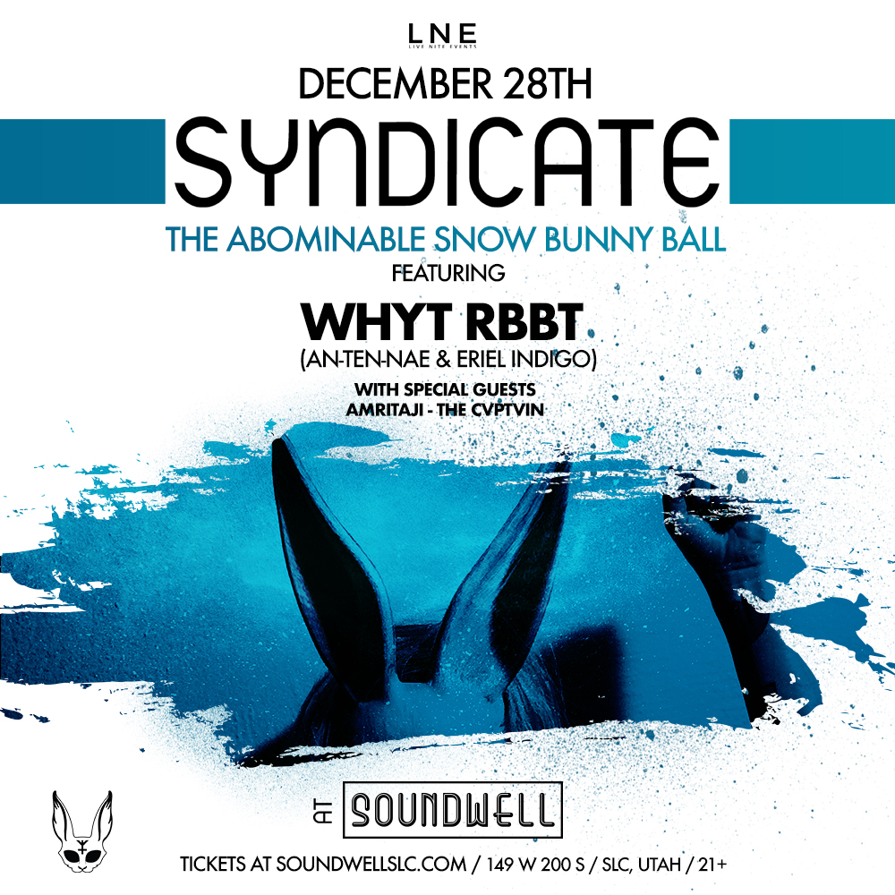lnepresents's tweet photo. Winter wonderland meets deep-frozen fantasy TONIGHT at The Abominable Snow Bunny Ball ❄️🐰 Doors at 9PM, come dance with us!
21+ | https://t.co/jDVJtAu9lC
.
#SyndicateSLC #SoundwellSLC #DowntownSLC #SLCNightlife #LiveNiteEvents https://t.co/6JlnoiQKrJ