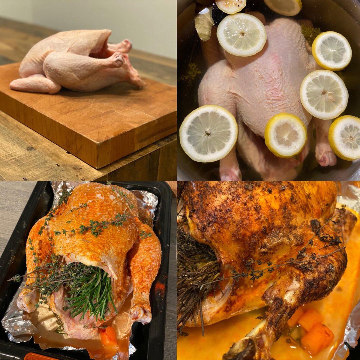 ChefAdam240985's tweet photo. @GriersonOrganic organic chicken, 20 hour brine, roasted whole. Carcass will make stock/soup tomorrow โบ๏ธ #ShopLocal #UseTheWholeAnimal The best part for me will be the making of the soup, it has everything you need! https://t.co/gq6ZY3kEjK