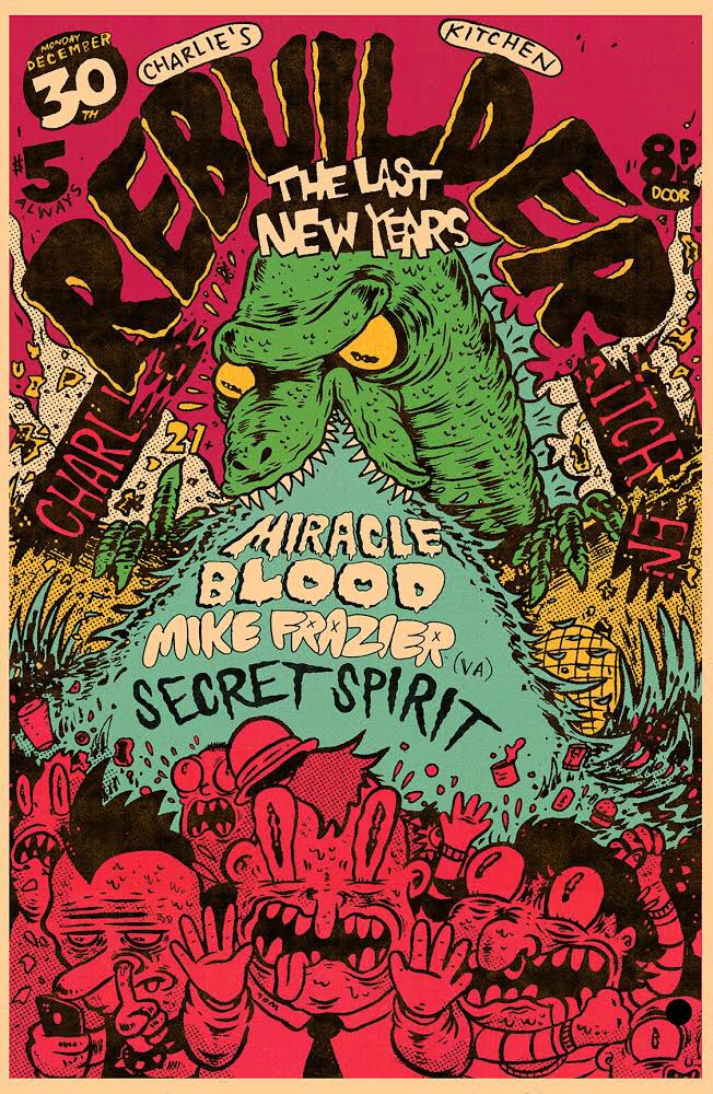 SecretSpiritNH's tweet photo. FOLKS, 2019 has been so very kind allowing us to connect with all you wonderfully dope people. Ring in the new year early with us, #MiracleBlood #MikeFrazier and the always indomitable @RebuilderBoston ON MONDAY https://t.co/uMyjLjfmGD