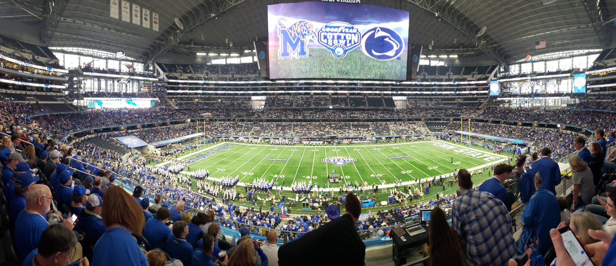 Let's go Tigers.  We've got this stadium 3/4 full of Tiger fans.  Time to show out for the country.  #901 #memphistigers #GoodyearCottonBowl