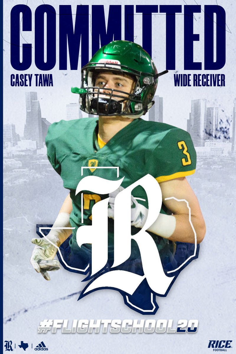 It’s a dream come true to say that I’m committed to Rice University. Thank you to everyone who’s helped me get here. Go Owls!🦉🔷 #flightschool20