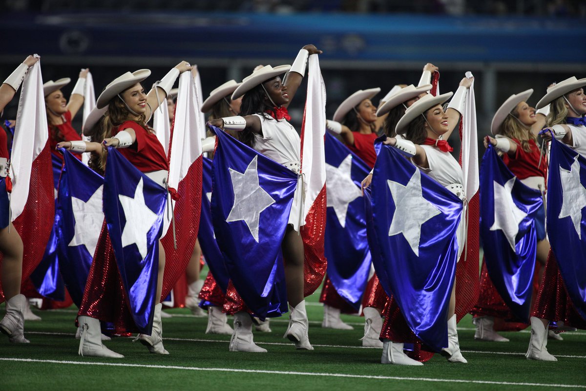 CottonBowlGame's tweet photo. The @KCRangerettes welcomed our friends from @MemphisFB and @PennStateFball to Texas with their “Deep in the Heart of Texas” halftime performance! 🤠 

#LikeNoOther https://t.co/jvrcs2y8mY