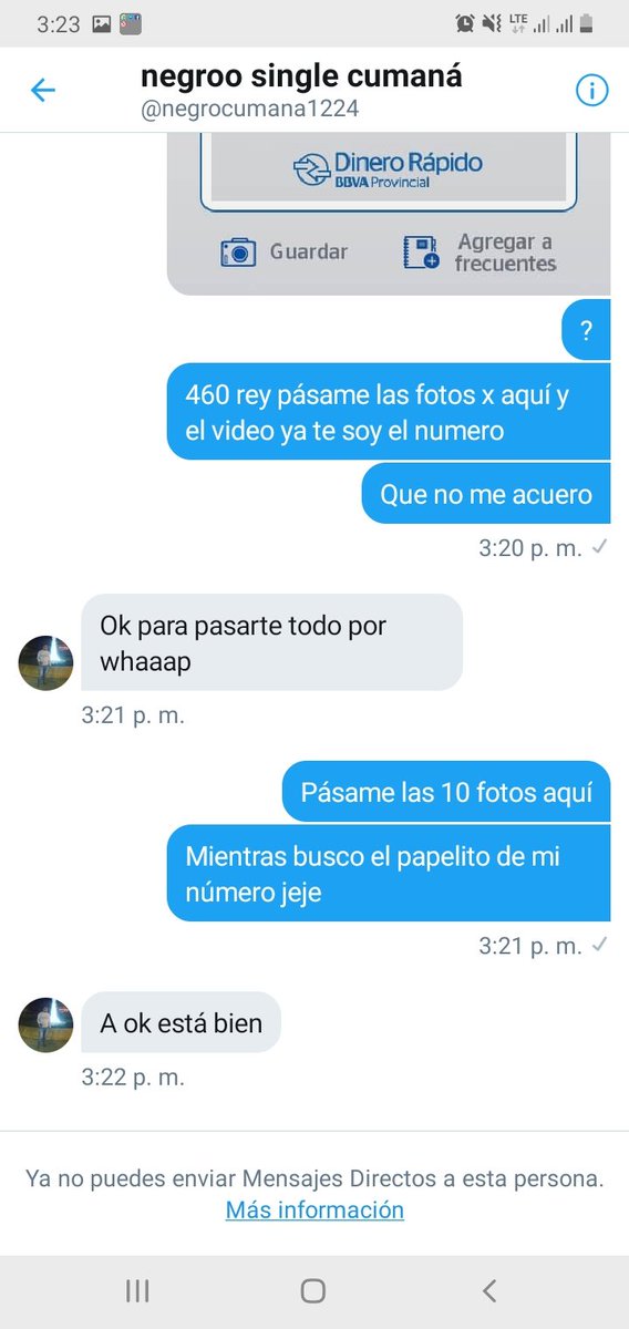 HotNarlis's tweet photo. Acabo de ser estafada x esta persona que feo me siento prometido pasarme un material  y apenas le transferi me bloqueo que horrible al que le de rt le doy su regalito  xfavor ayúdenme https://t.co/zBQDBHvjUz